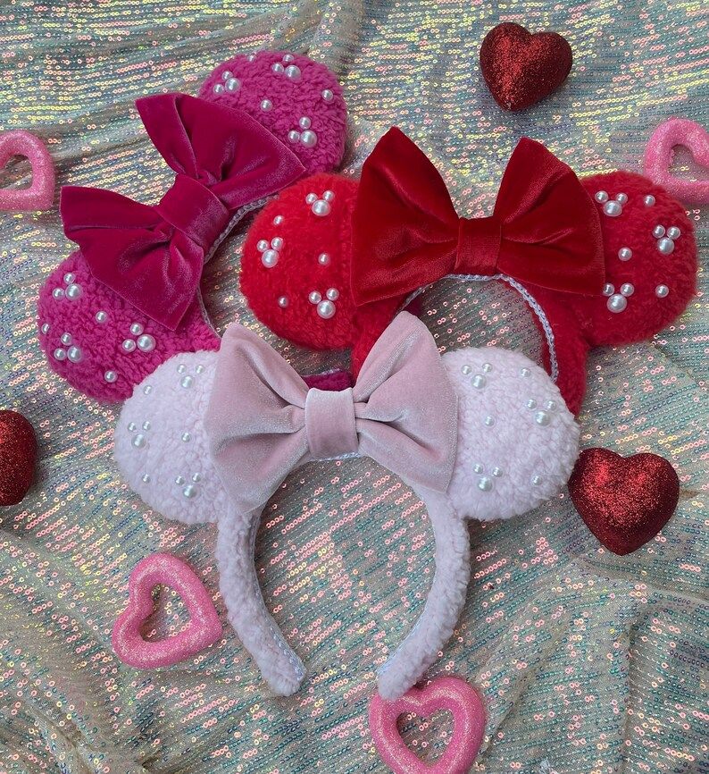 Valentines Day Sherpa Minnie Ears - Etsy | Etsy (US)