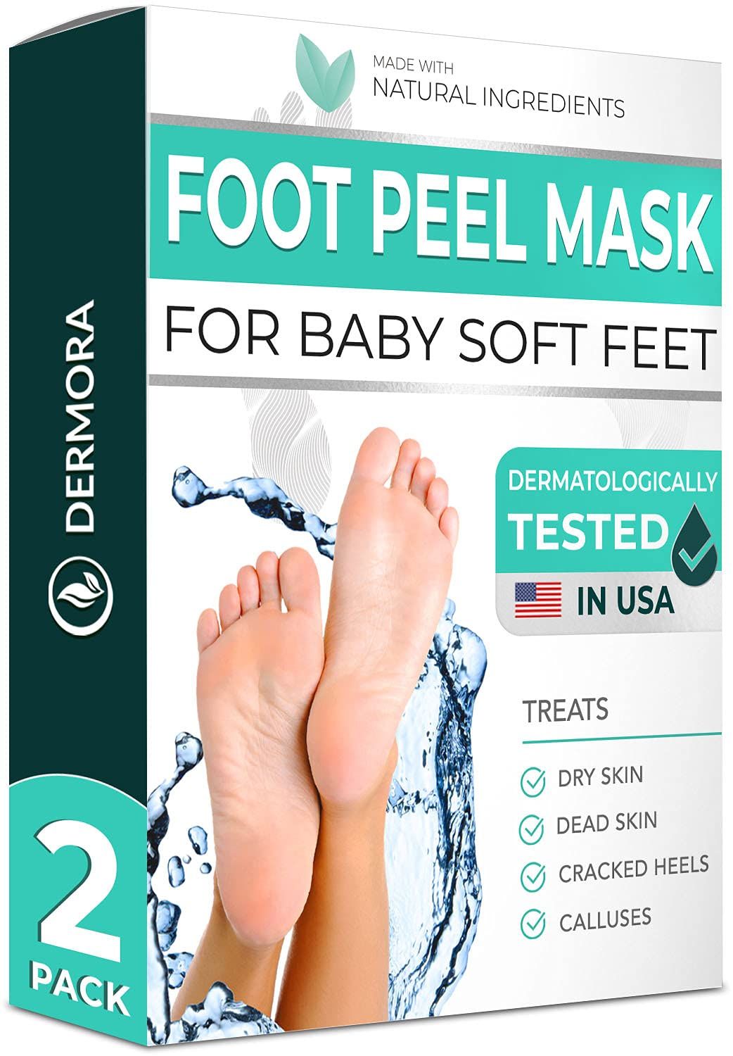 Foot Peel Mask - 2 Pack - For Cracked Heels, Dead Skin & Calluses - Make Your Feet Baby Soft & Ge... | Amazon (US)