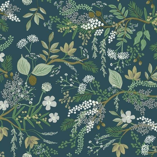 Juniper Forest Wallpaper in Pine from the Rifle Paper Co. Collection by York Wallcoverings | Burke Decor