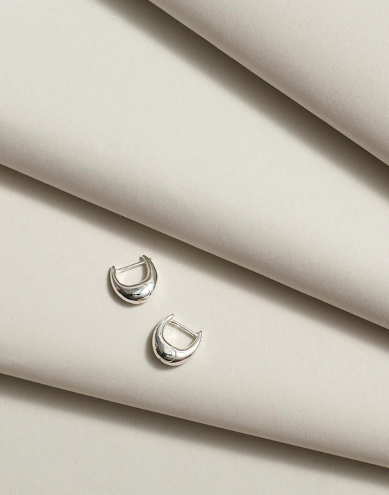 Demi-Fine Puffy Hoop Earrings | Madewell