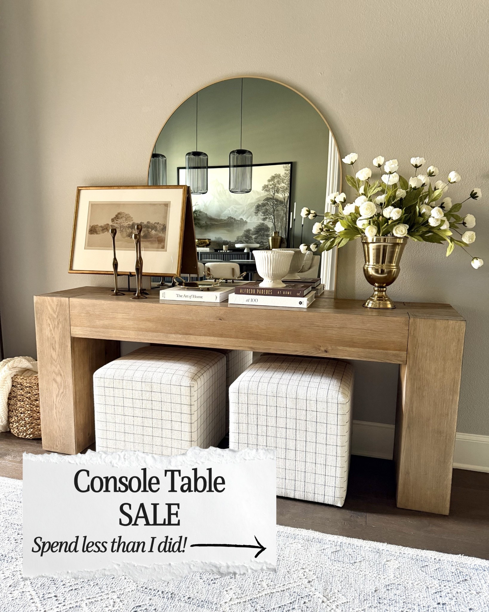 Console table SALE!! Spend less than I did!! My table is on sale at Wayfair and also Quince is selling one that has identical measurements and looks just like it for hundreds less plus it’s reduced as part of a one day sale! It also comes in 3 colors!

Entryway table, console table styling, solid wood console table 

#LTKHome #LTKSaleAlert