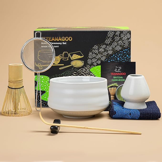 TEANAGOO Matcha Tea Set, Japanese Tea Set, Matcha Bowl, Matcha Bamboo Whisk, Scoop, Sifter, Match... | Amazon (UK)
