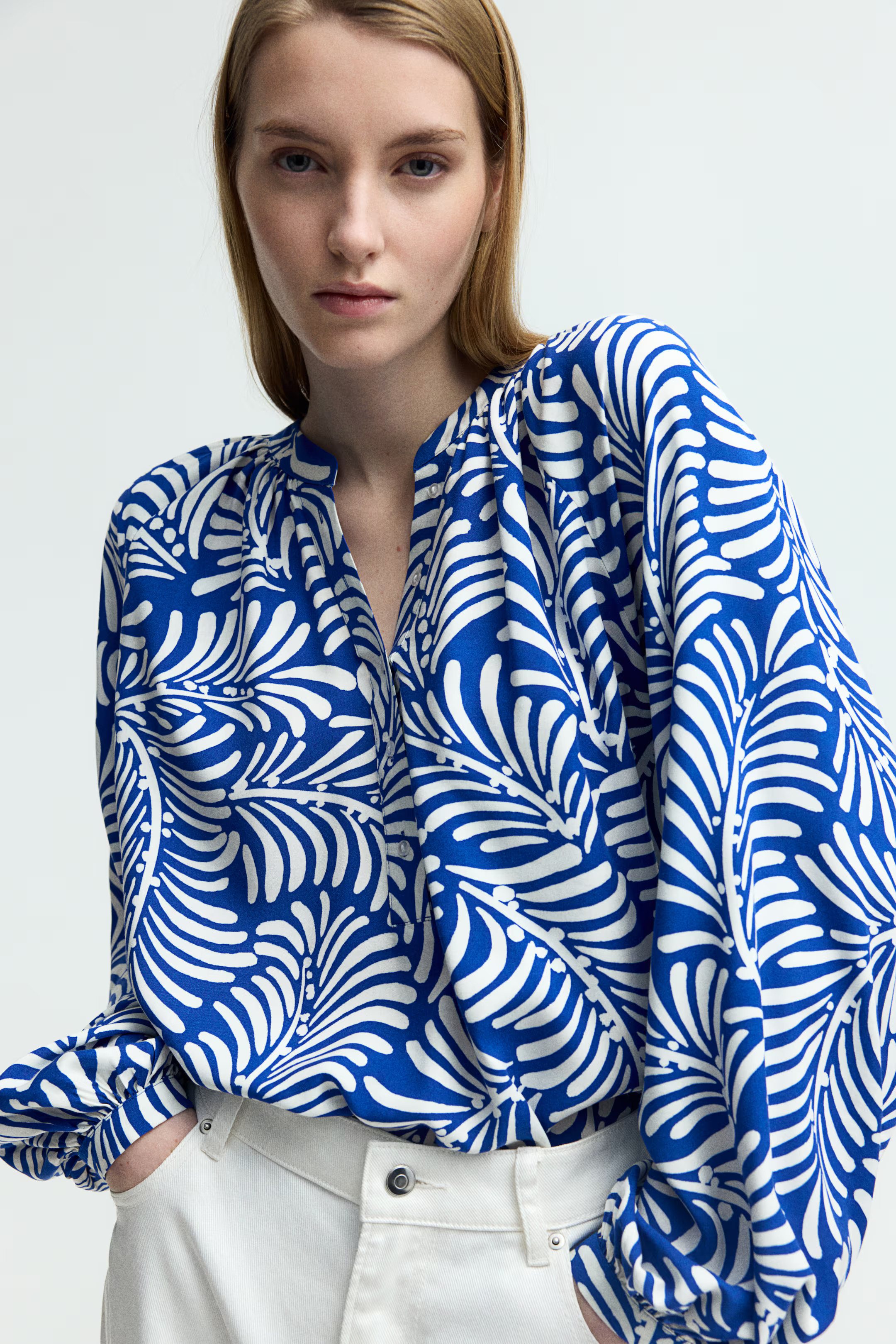 Balloon-sleeved blouse | H&M (UK, MY, IN, SG, PH, TW, HK)