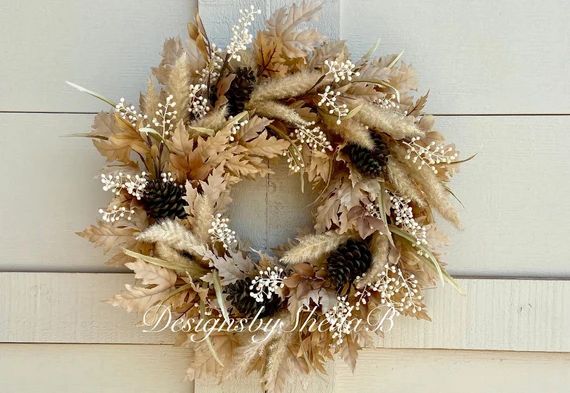 Fall Wreath Autumn Wreath Wheat Wreath Natural Fall Wreath - Etsy | Etsy (US)