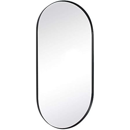 Americanflat Black Oval Mirror 20" x 40" - Aluminum Framed Wall Mirror for Bathroom, Living Room,... | Amazon (US)