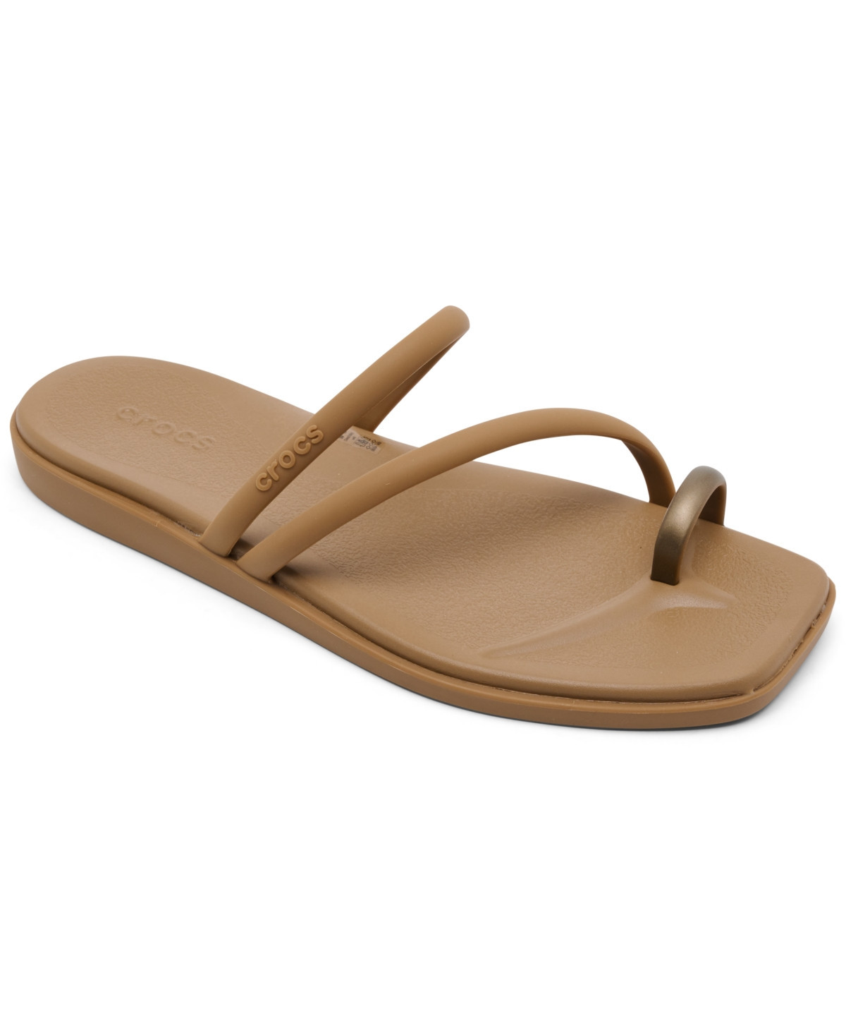 Crocs Women's Miami Metallic Toe Loop Sandals from Finish Line - Tan, Bronze | Macy's