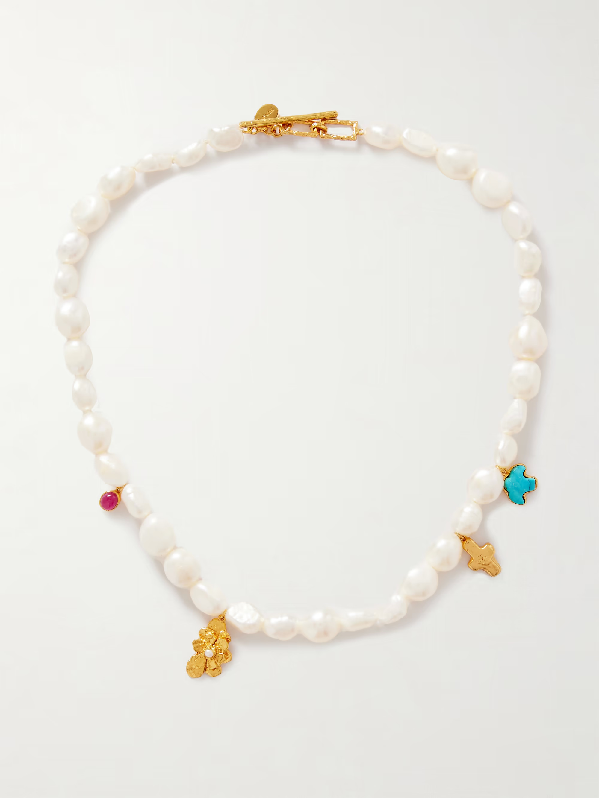 Gold-plated multi-stone necklace | NET-A-PORTER (UK & EU)