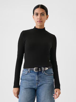 Modern Rib Cropped Mockneck Shirt | Gap (US)