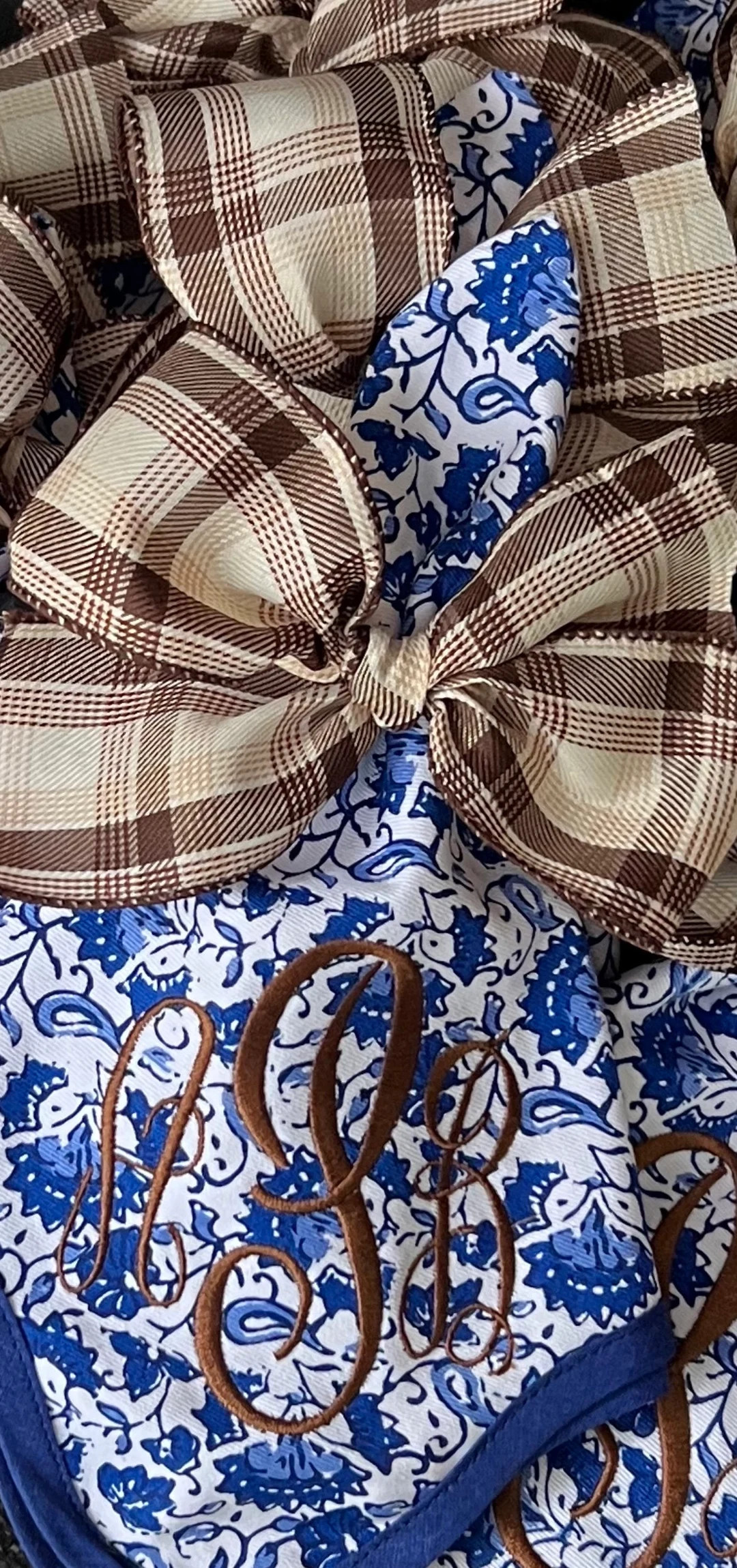 Blue Block Print Napkins - Etsy | Etsy (US)