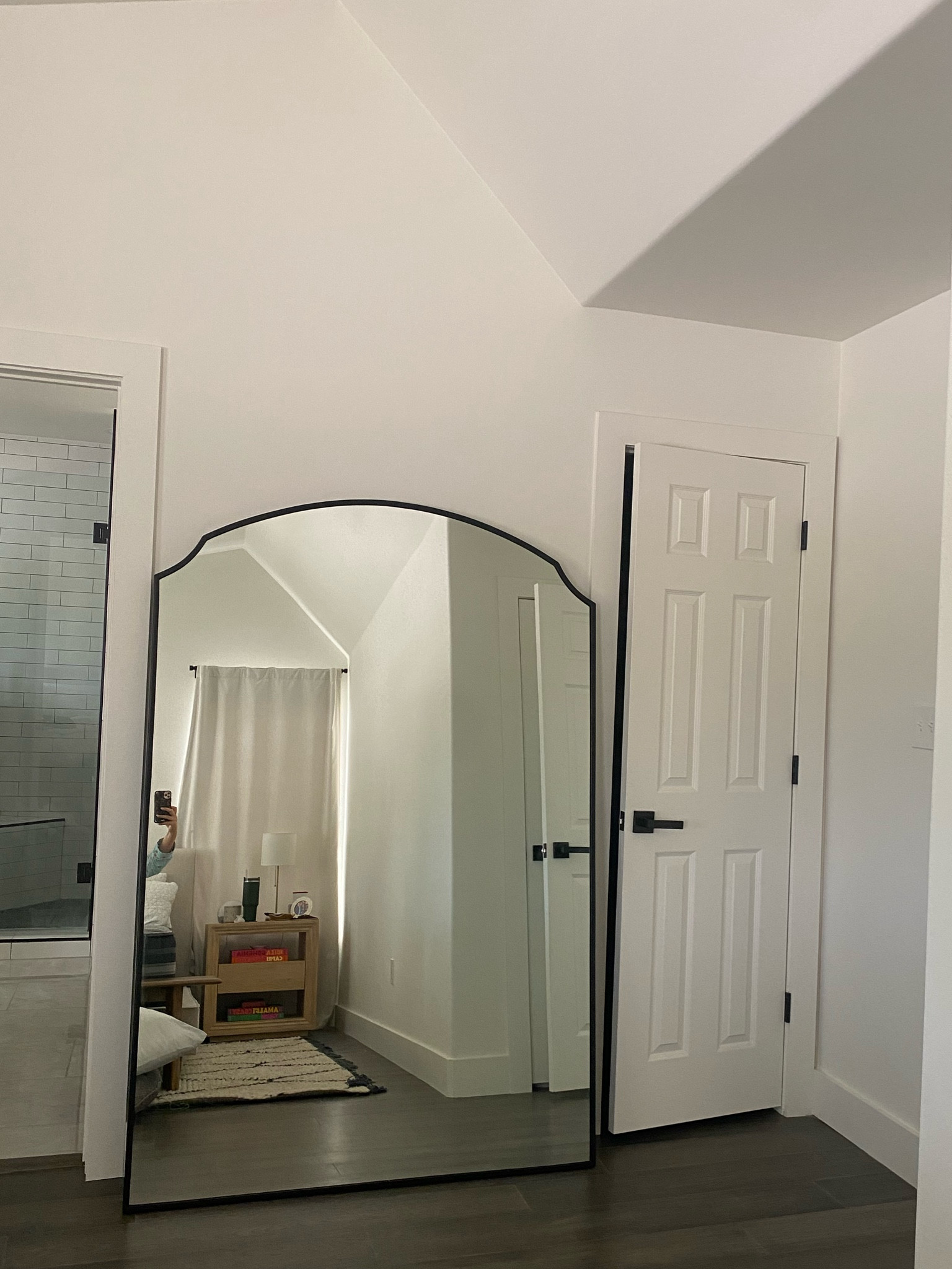 Emmy floor mirror
Crate and barrel 
Floor length mirror
Huge oversized mirror 