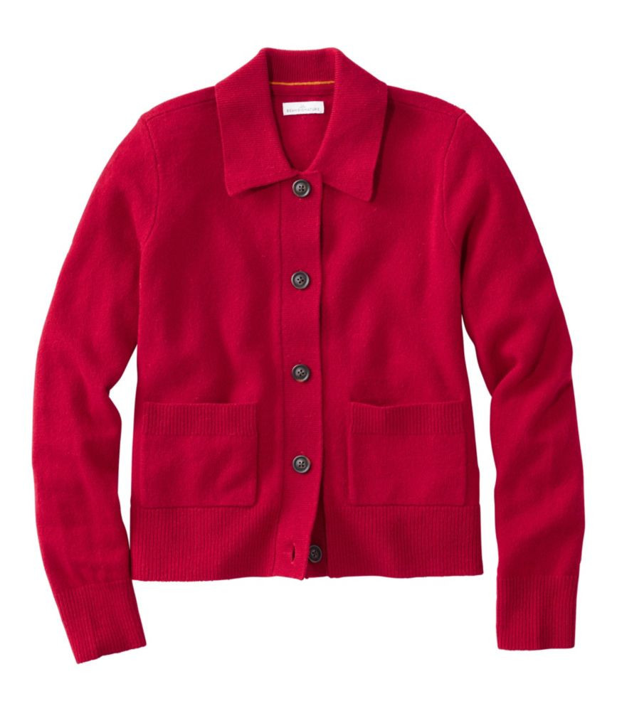 Women's Signature Camp Merino Wool Sweater, Cardigan Sweater Peak Red Small L.L.Bean | L.L. Bean