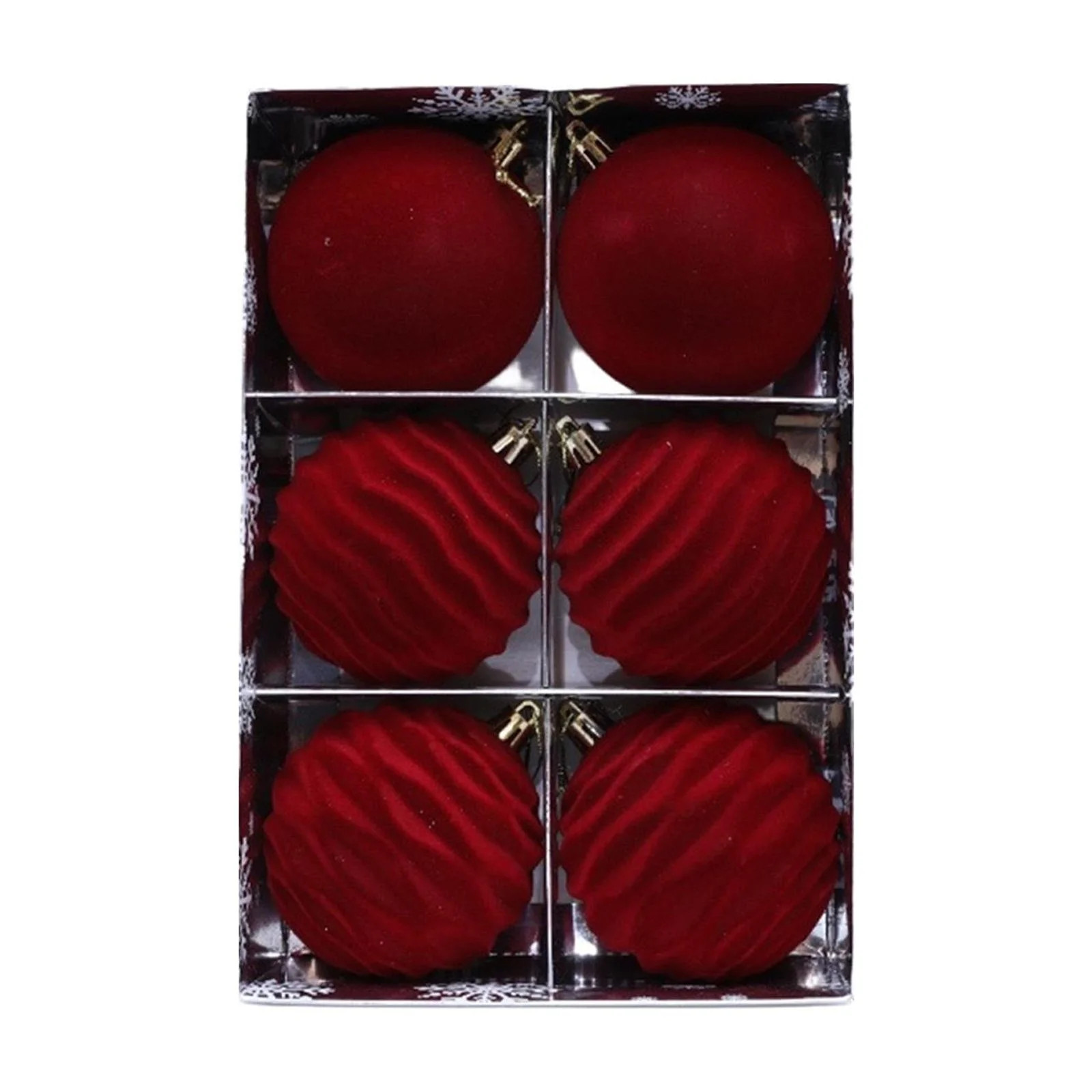 Jvbtvb 6Pcs Flocked Christmas Ball Ornaments, 3.15 Inch Shatterproof Tree Decor, Jumbo Holiday Ha... | Walmart (US)