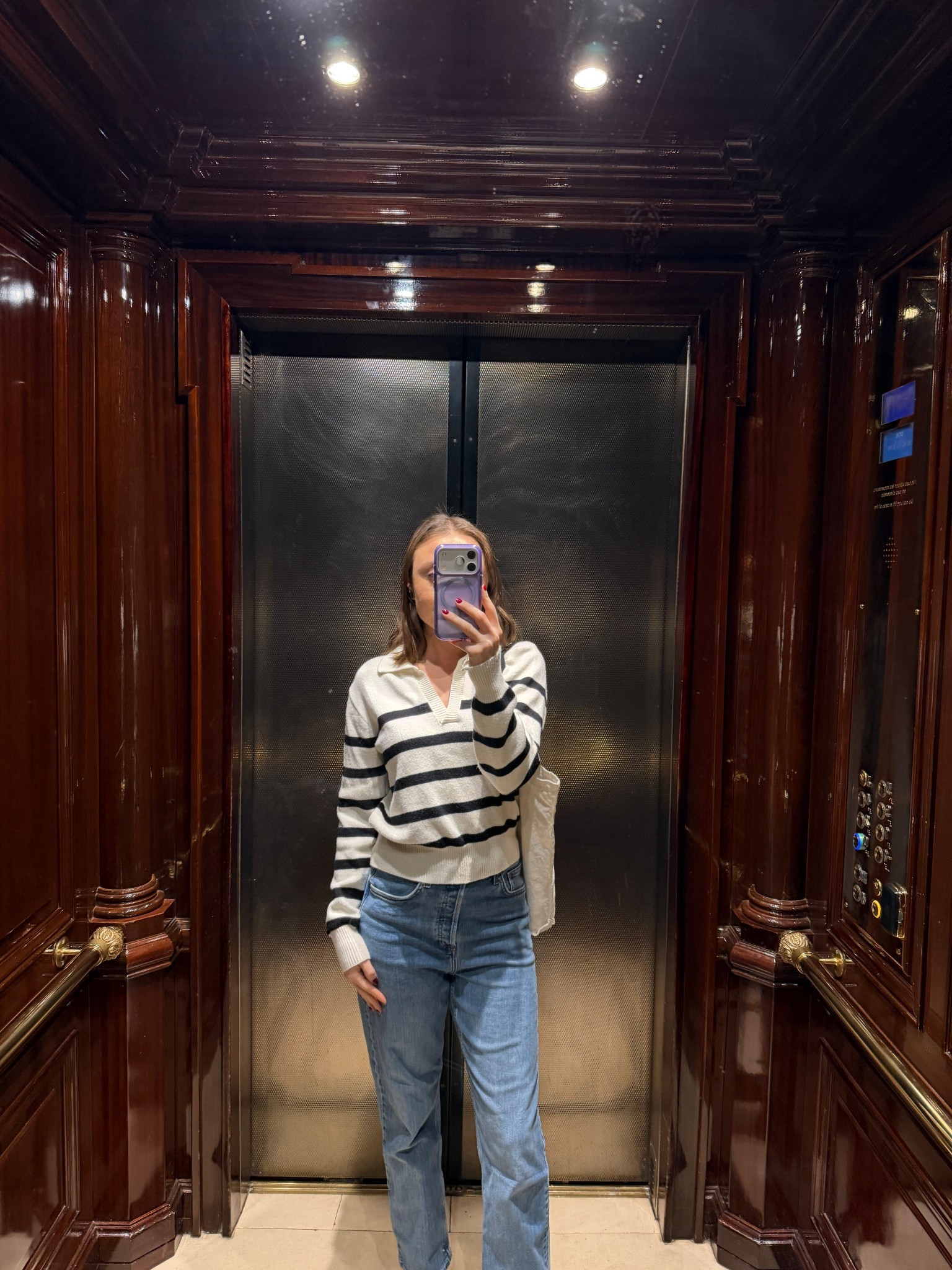 On my way to breakfast in Paris. Loving this long sleeve striped polo for a casual winter day in the city 

#LTKootd #LTKFindsUnder100 #LTKFindsUnder50