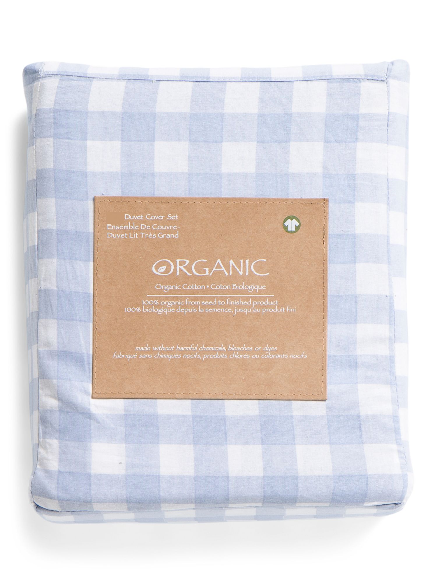 Organic Cotton Gingham Duvet Set | TJ Maxx