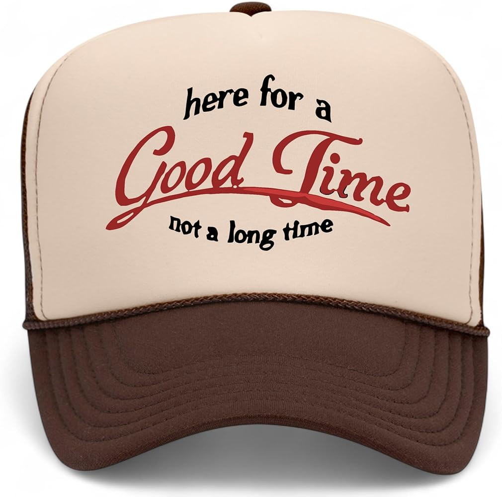 Here for A Good Time Trucker Hat | Funny Meme Party Trendy Cowboy | Premium Snapback Hat for Men ... | Amazon (US)