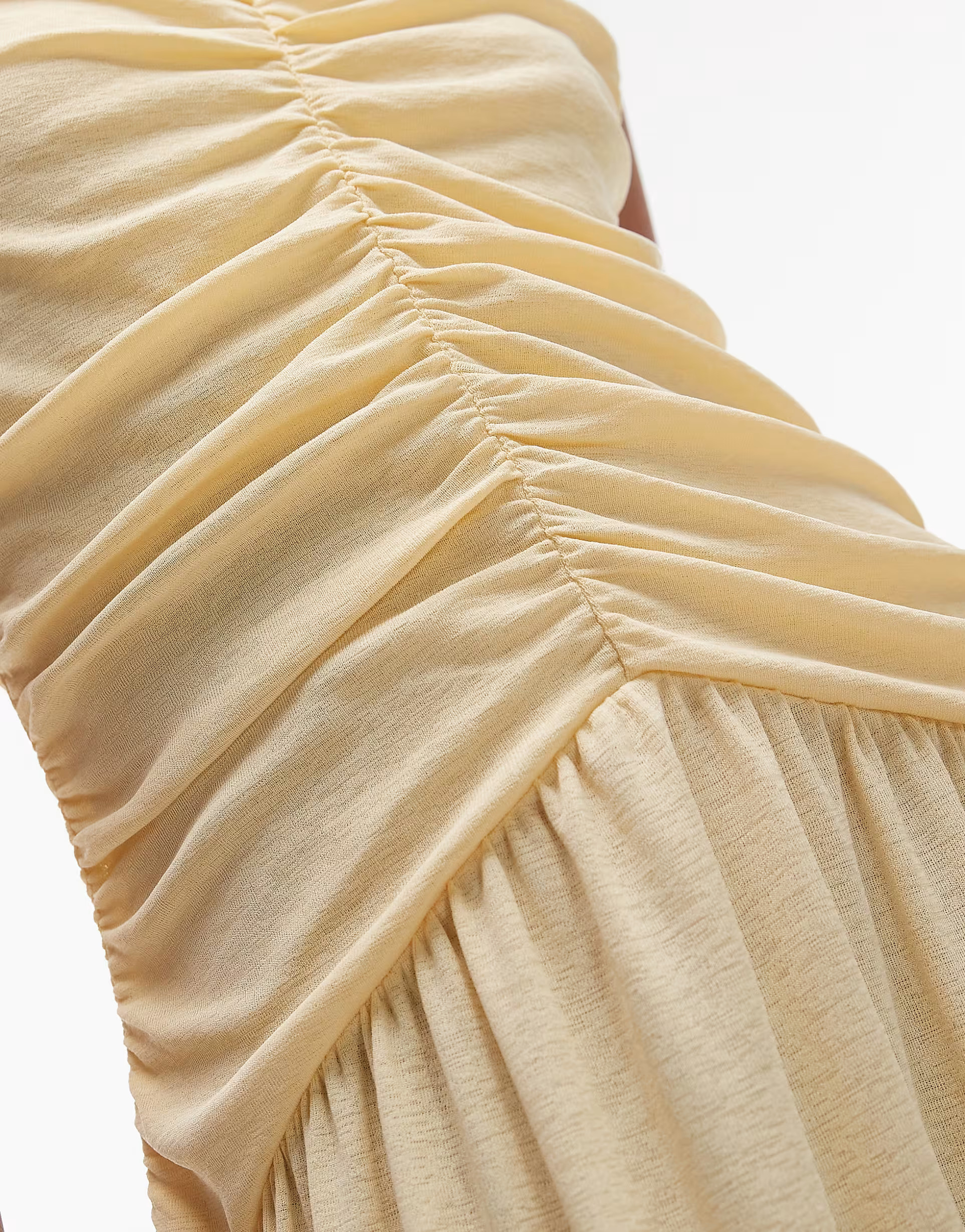 Topshop drop waist ruched maxi dress in buttermilk | ASOS | ASOS (Global)