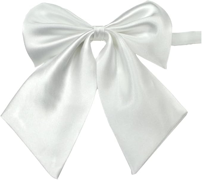 AKOAK Adjustable Pre-tied Bow Tie Solid Color Bowties for Women ties,White | Amazon (US)