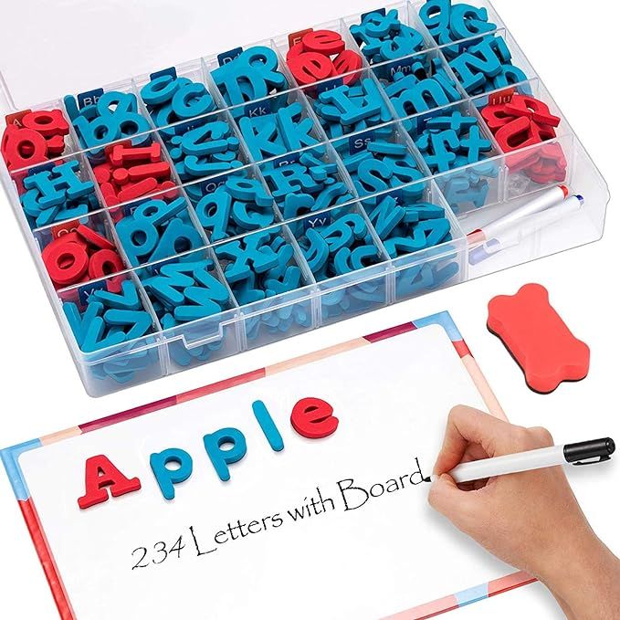 JoyNote Classroom Magnetic Letters Kit 234 Pcs with Double-Side Magnet Board - Foam Alphabet Lett... | Amazon (US)
