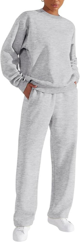 REORIA Women Warm Cotton Lounge Wear Sets Thick Tracksuits Round Neck Co Ord Sets Plus Size Two P... | Amazon (UK)