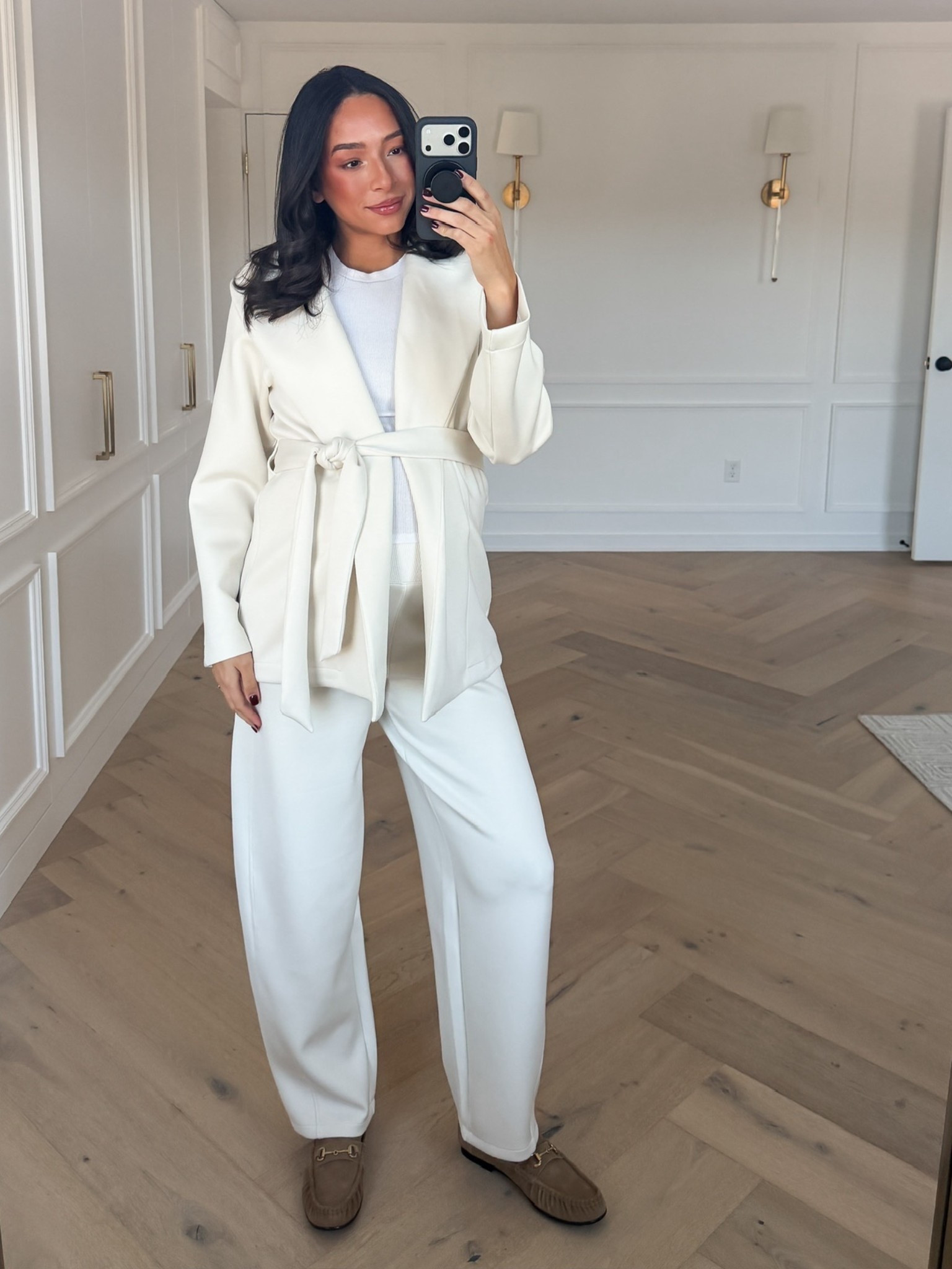 Comfy Winter Outfit 🤍 Use code NENAXSPANX for 15% off your first Spanx purchase + free shipping! Wearing size M cardigan and size M Tall barrel leg pants - this material is so comfortable, lightweight and buttery soft!

Loungewear
Winter outfit
Winter fashion
Airport outfit
Travel outfit

#LTKBump #LTKTravel #LTKSeasonal