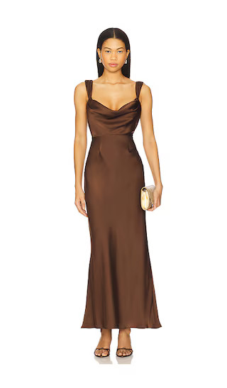 Margot Maxi Dress in Chocolate | Revolve Clothing (Global)