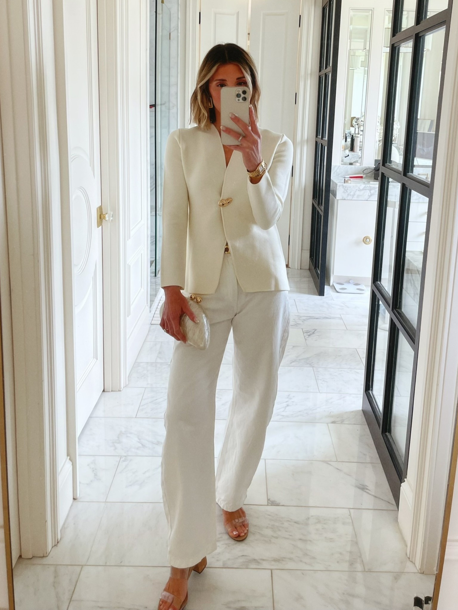 All white outfit for spring from Zara. I'm wearing size small in my sweater and 2 in my jeans.

#LTKSeasonal #LTKStyleTip