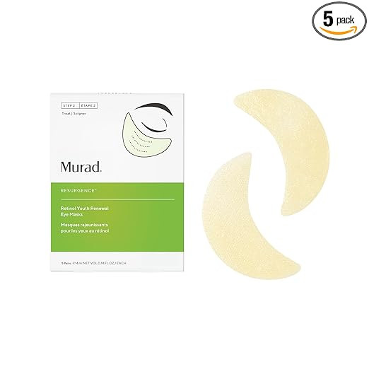 Murad Retinol Youth Renewal Eye Masks – No-Slip Full Absorption Bio-Cellulose Under Eye Patches... | Amazon (US)
