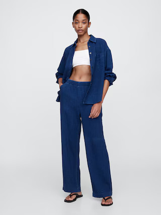 Gauze Pull-On Wide-Leg Pants | Gap Factory