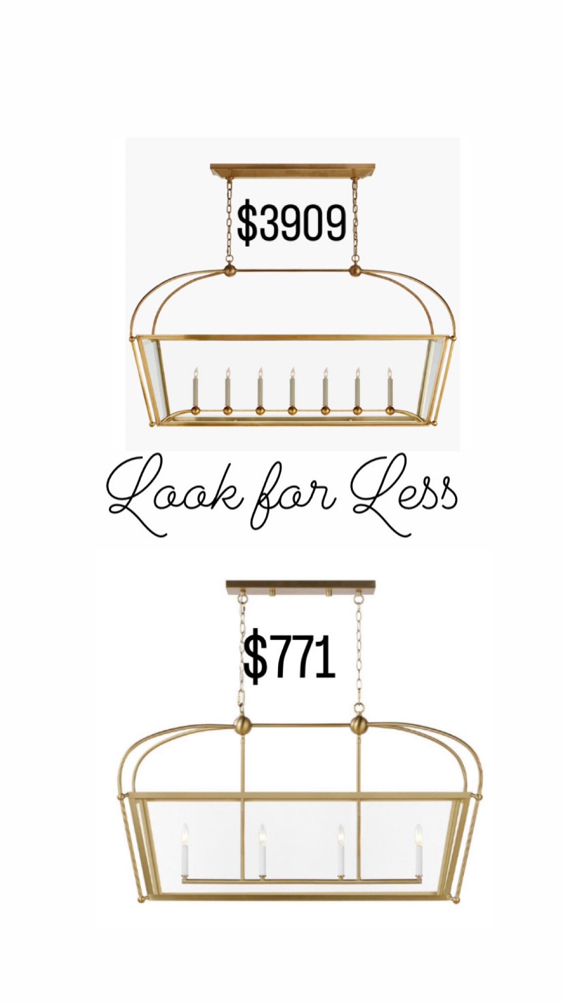 Look for less circa lighting visual comfort lighting kitchen linear gold brass pendant chandelier grandmillennial home decor 