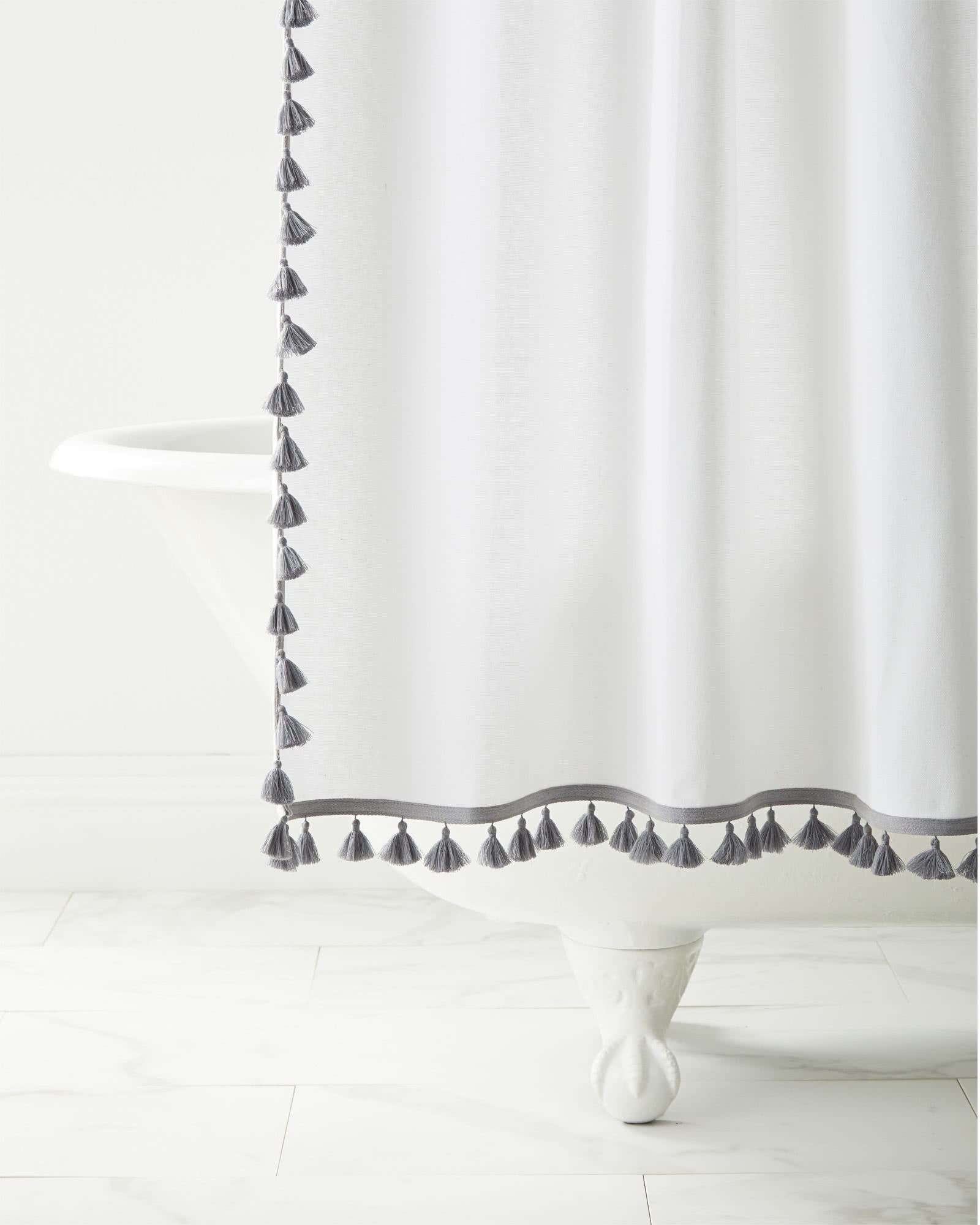 French Tassel Shower Curtain | Serena and Lily