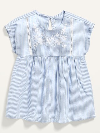Seersucker-Stripe Embroidered Top for Toddler Girls | Old Navy (US)