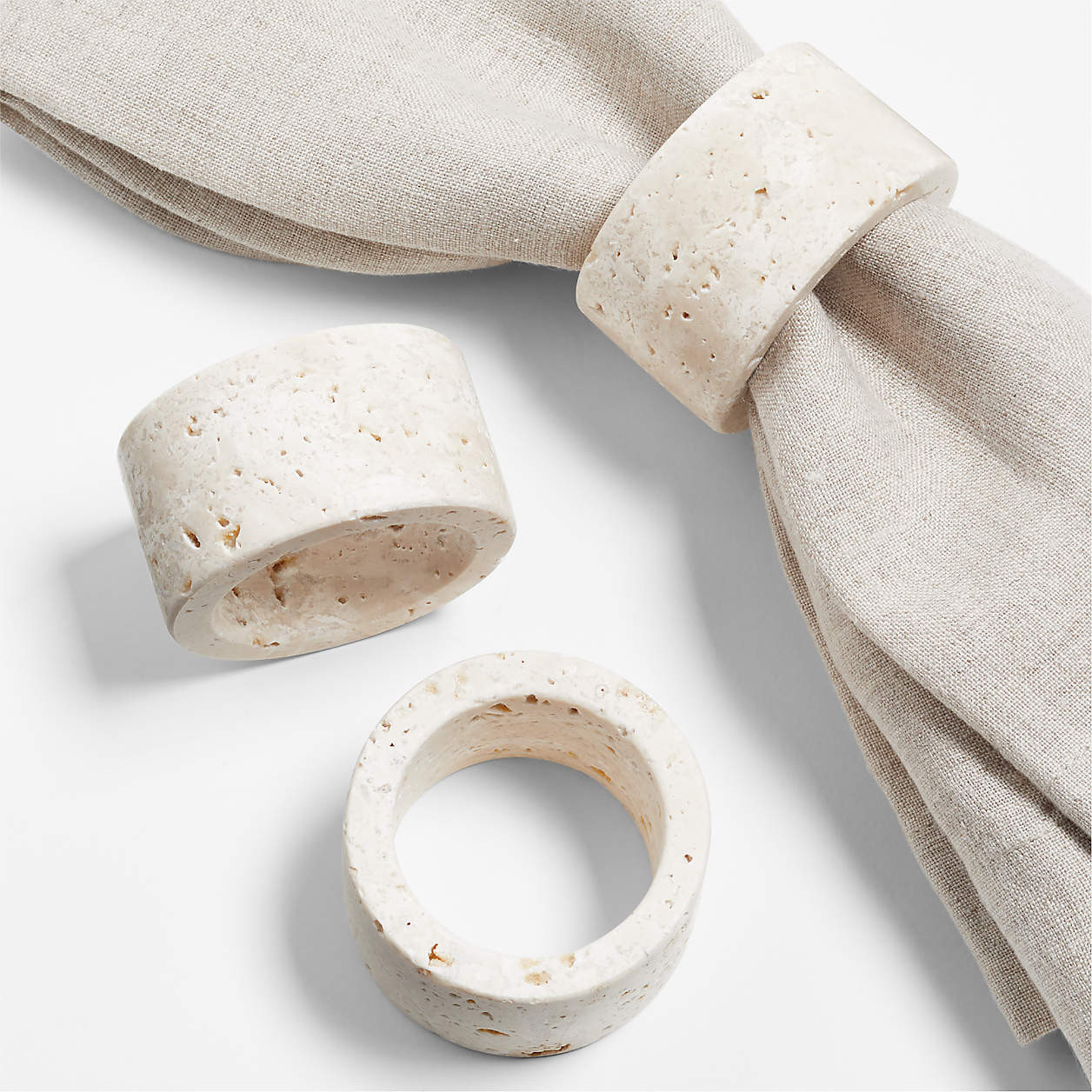 Travertine Napkin Ring + Reviews | Crate & Barrel | Crate & Barrel