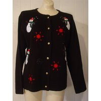 Ugly Christmas Sweater, Vintage 1980S, Cardigan, Christmas, Holiday Knit, Snowman, Snowflakes, Holiday, M, Medium | Etsy (US)