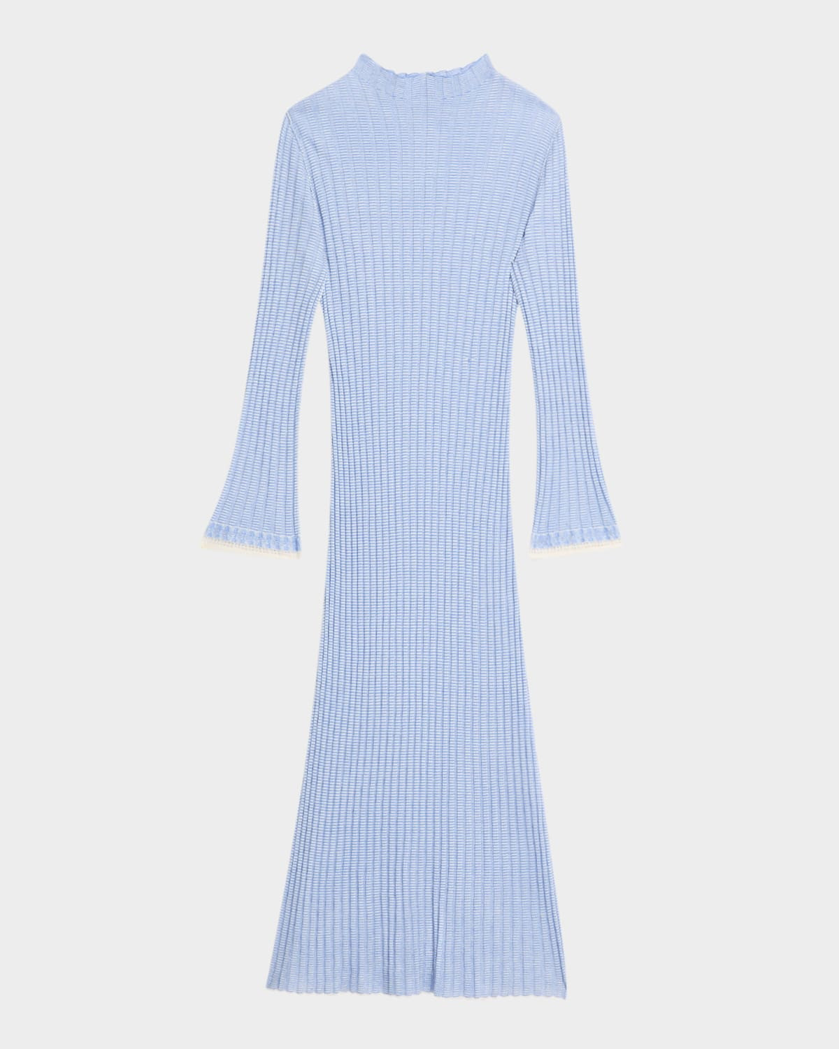 Fine Stripe Mock-Neck Mini Dress | Neiman Marcus