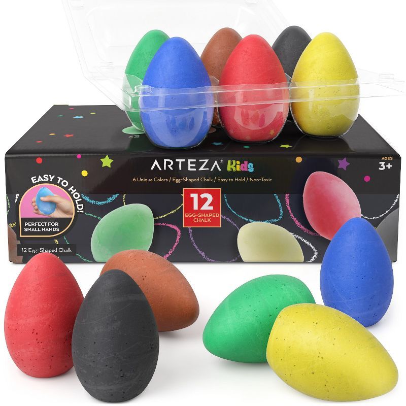 Arteza Kids Egg Shaped Sidewalk Chalk - 12 Pack | Target