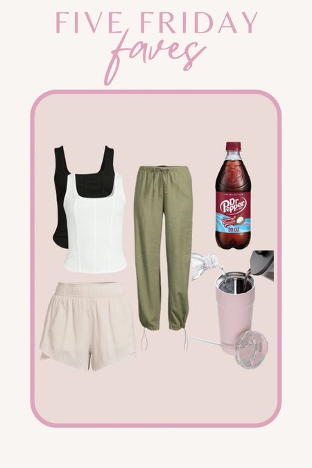 five Friday faves this week!

• dual chamber tumbler- 2 in 1 tumbler.
• Walmart athletic shorts: these fit tts for me, I got a small
• corset tank top: these fit tts, I got a small, it’s a little baggy) an xs would probably fit a little better!
• Walmart linen cargo pants: xs, these fit tts for me!
•dr pepper creamy coconut is sooo good!!

#walmartfashion #walmartfaves #amazonfaves 

#LTKStyleTip #LTKFindsUnder50 #LTKFitness