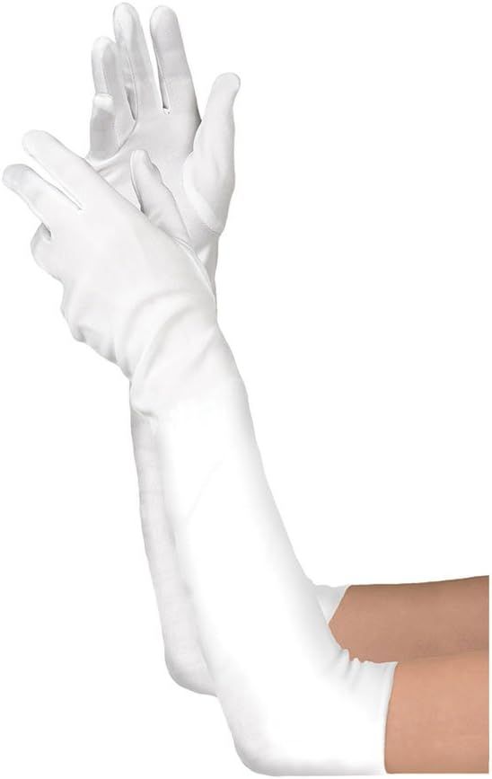 Women's 22'' Long Satin Finger Gloves White Elbow Length 1920s Opera Bridal Dance Gloves For Even... | Amazon (US)