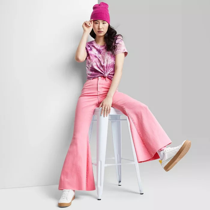 Women's Super-High Rise Extreme Flare Jeans - Wild Fable™ Pink | Target