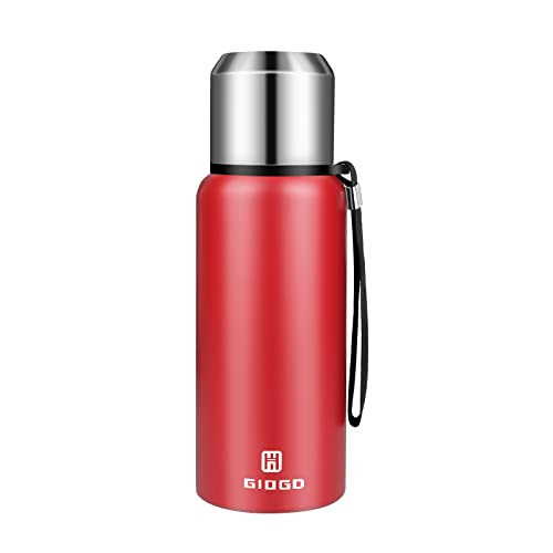 Insulated vacuum Thermo Bottle 500ml/16.9oz with cup Stainless steel coffee bottles for hot and cold drink water flask.(Red,500ml) | Amazon (US)