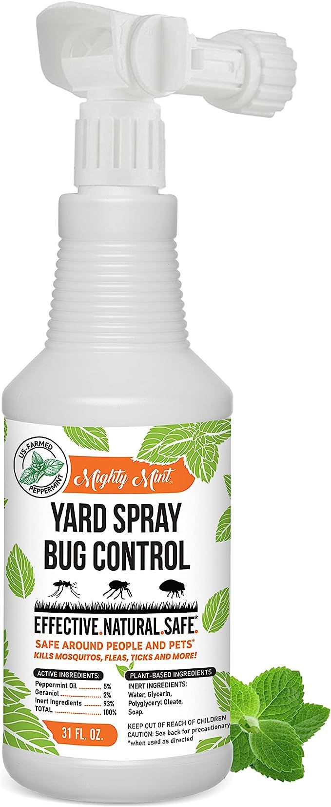 Mighty Mint 32oz Yard Spray Bug Control Natural Peppermint Lawn Spray for Fleas, Ticks, Mosquitos... | Amazon (US)