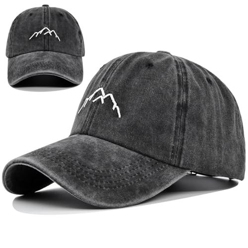 Vintage Baseball Cap for Men Women Embroidered Mountain Ponytail Hat Washed Cotton Hiking Ponytail Hats fFor Women Baseball Hats Adjustable Distressed Denim Trucker Dad Hat Outdoor Sports Sun Ball Cap | Amazon (US)