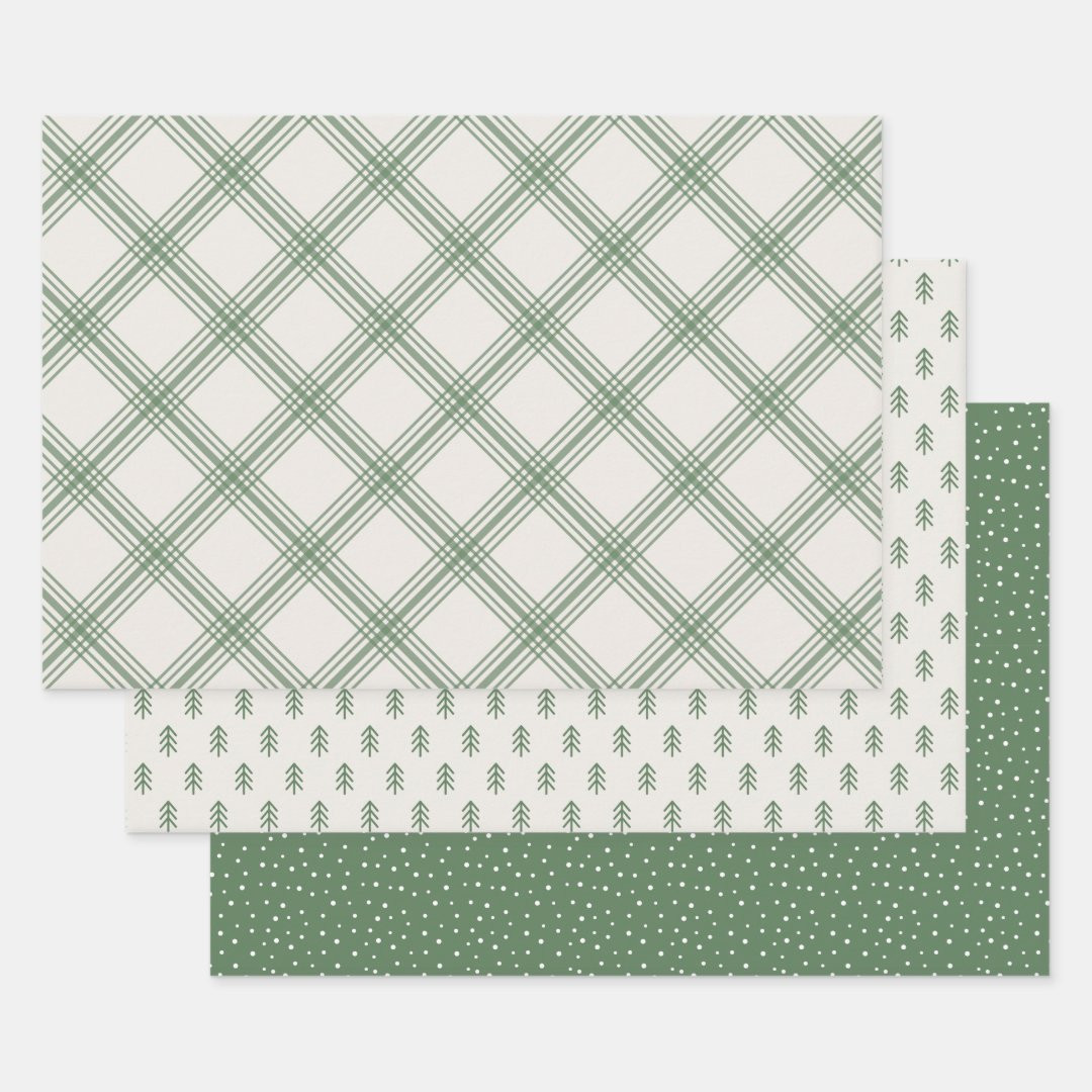 Modern Farmhouse holiday wrapping paper - green | Zazzle | Zazzle