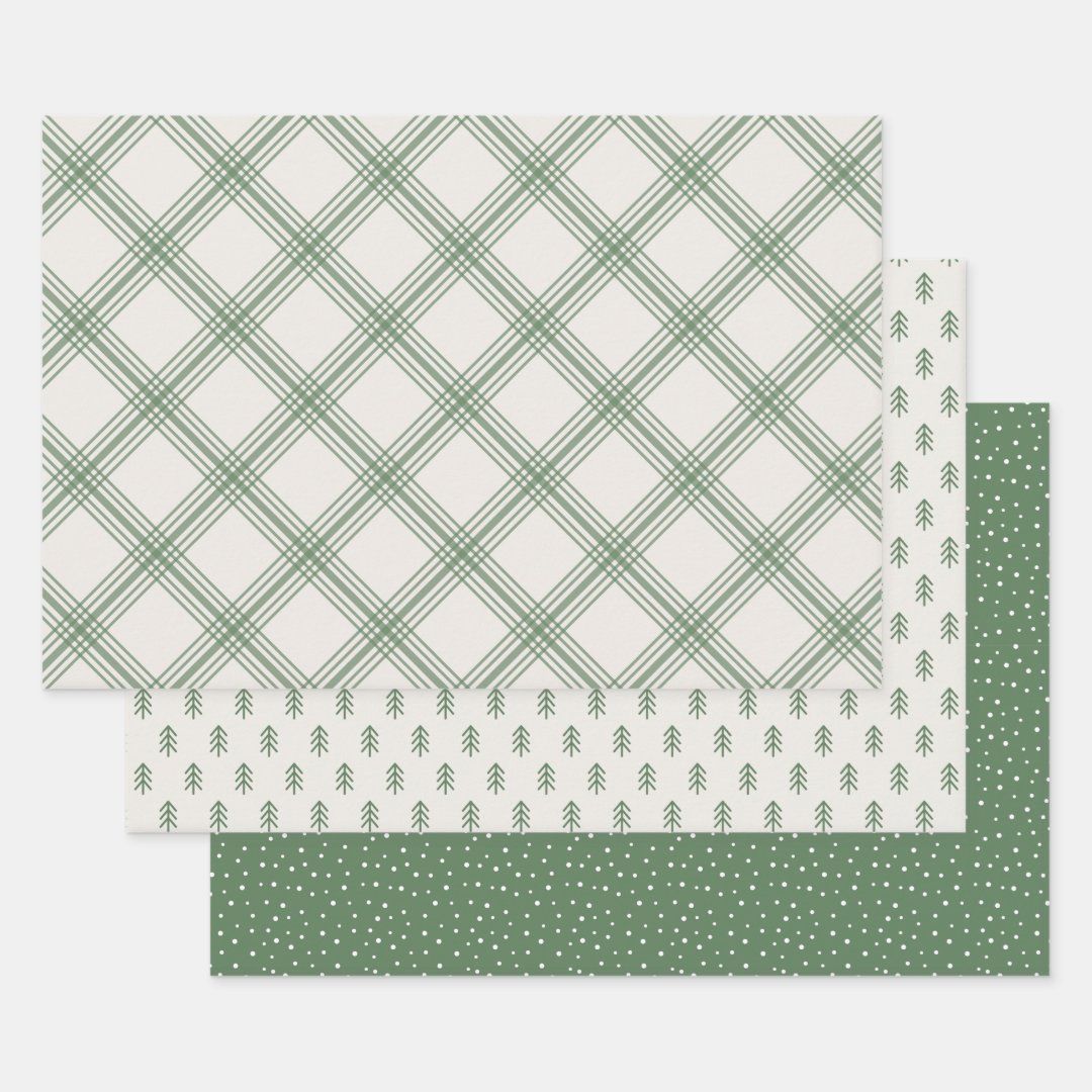 Modern Farmhouse holiday wrapping paper - green | Zazzle | Zazzle