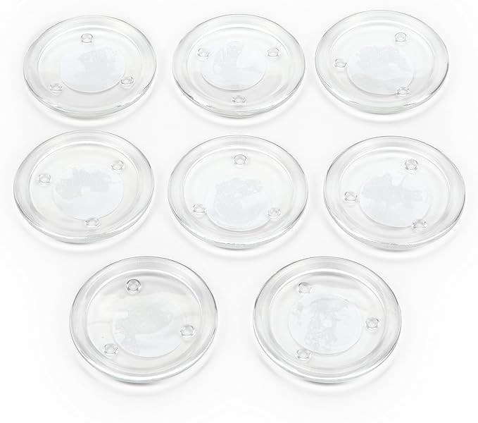 Hosley's Set of 8 Clear Glass Pillar Plates - 4 Inch Diameter. Ideal Gift for Weddings, Parties, ... | Amazon (US)