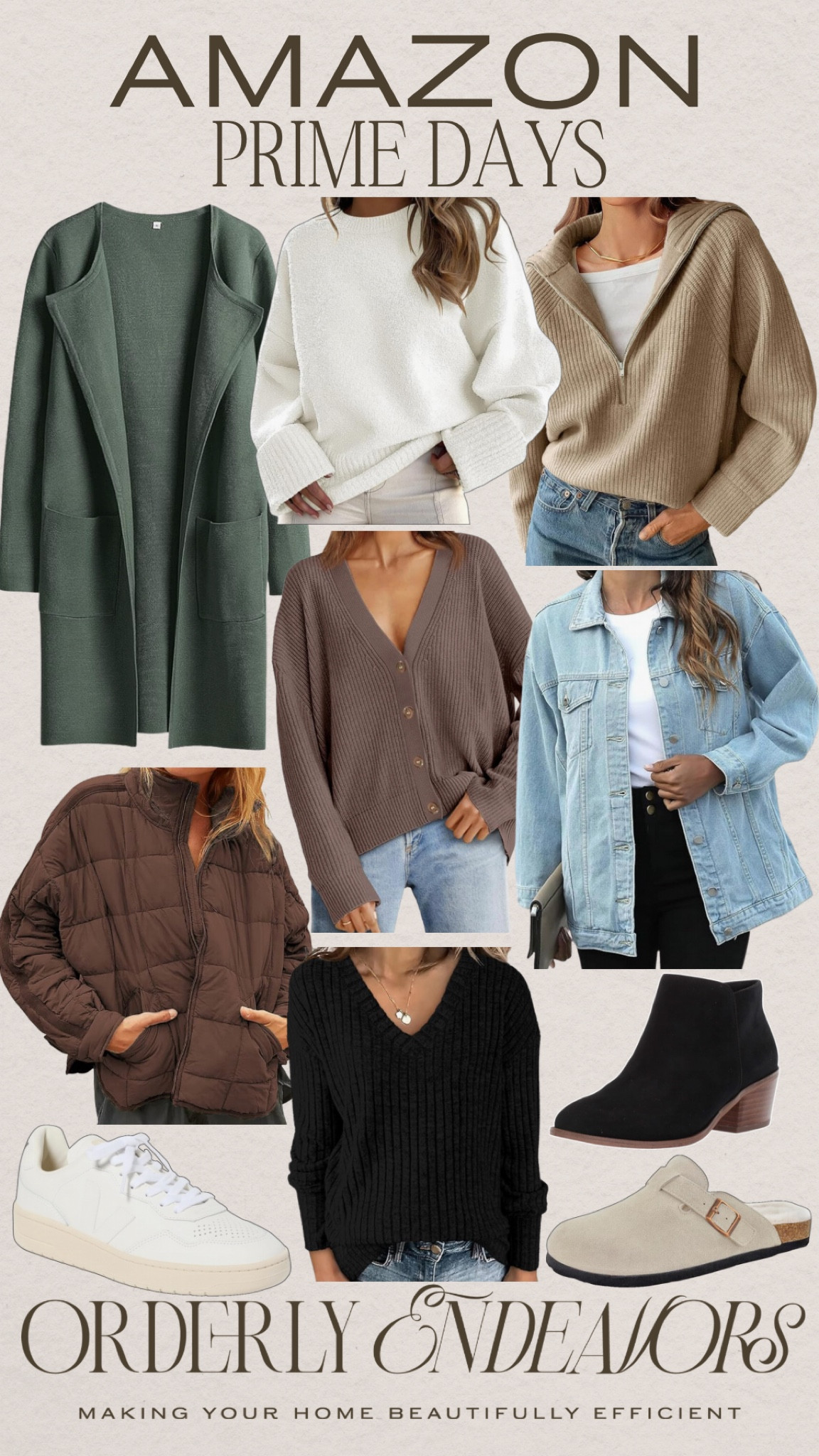 Prime day fashion deals include jean jacket, button up cardigan, sweater, long cardigan, jacket, long-sleeve, booties, sneakers, and mules.

Amazon prime day, prime day deals, prime day fashion

#LTKFindsUnder50 #LTKxPrimeDay #LTKStyleTip