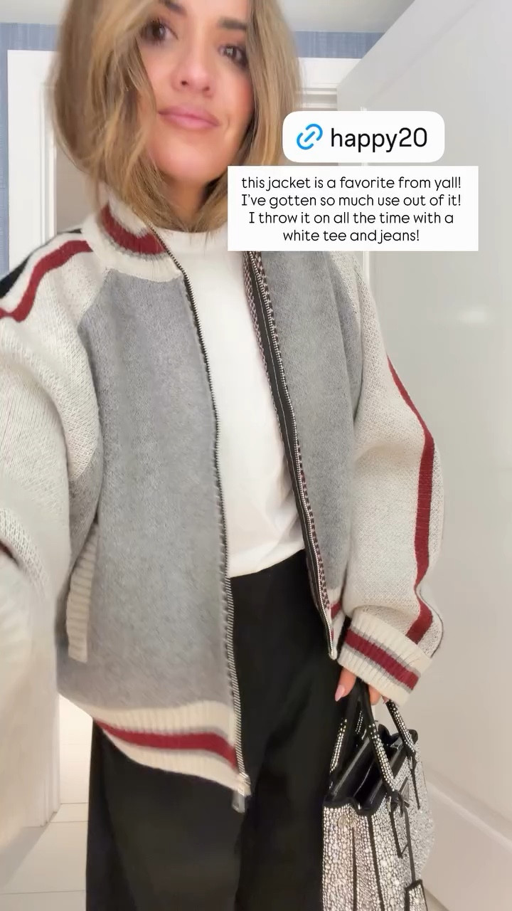 this jacket is a favorite from yall! I’ve gotten so much use out of it! I throw it on all the time with a white tee and jeans! Use code HAPPY20 at checkout!