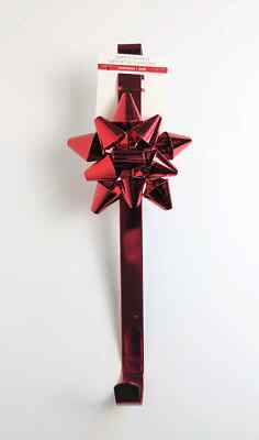 NEW Metallic Red Bow Christmas Wreath Hanger  | eBay | eBay US