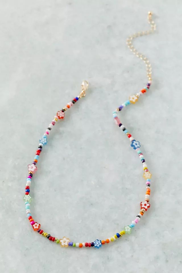 Lucie Glass And Pearl Beaded Necklace | Urban Outfitters (US and RoW)