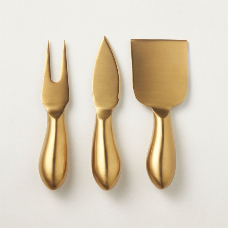 Helms Gold Cheese Knives Set of 3 + Reviews | CB2 | CB2