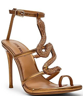 Steve Madden Python Snake Hardware Strappy Ankle Wrap Dress Sandals - 9.5 | Dillard's